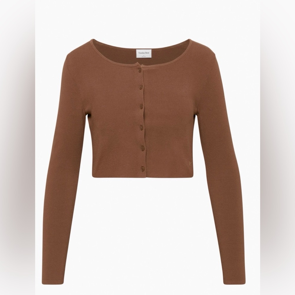 ARITZIA IZZY CARDIGAN IN COLOR COGNAC (BROWN)